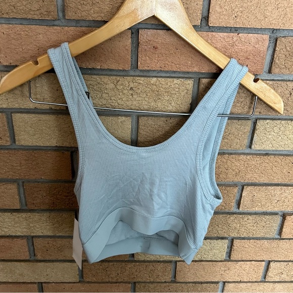 NWT Steve Madden Women’s Ribbed Stretch Bralette Puritan Gray Size Medium - Picture 5 of 5